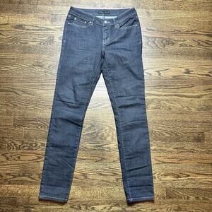 Prana Kayla Jeans Womens 4/27 Skinny Regular Dark Wash Indigo Contrast Stitch